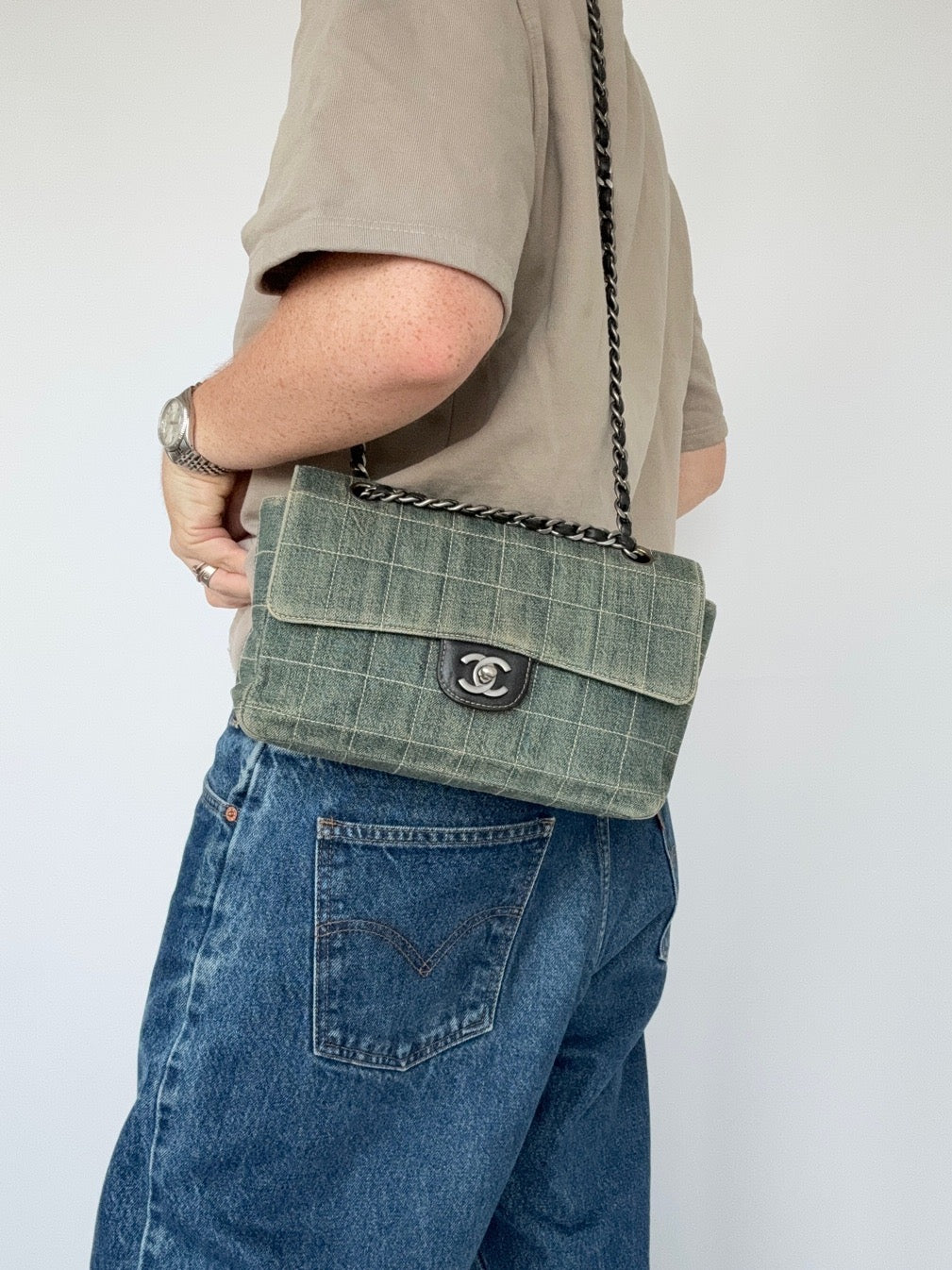 Chanel Single Flap Bag Denim