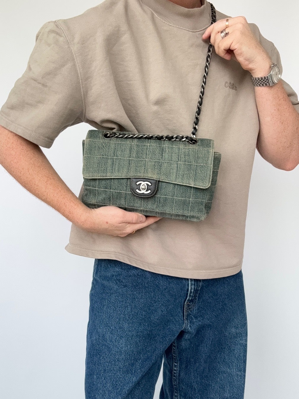 Chanel Single Flap Bag Denim